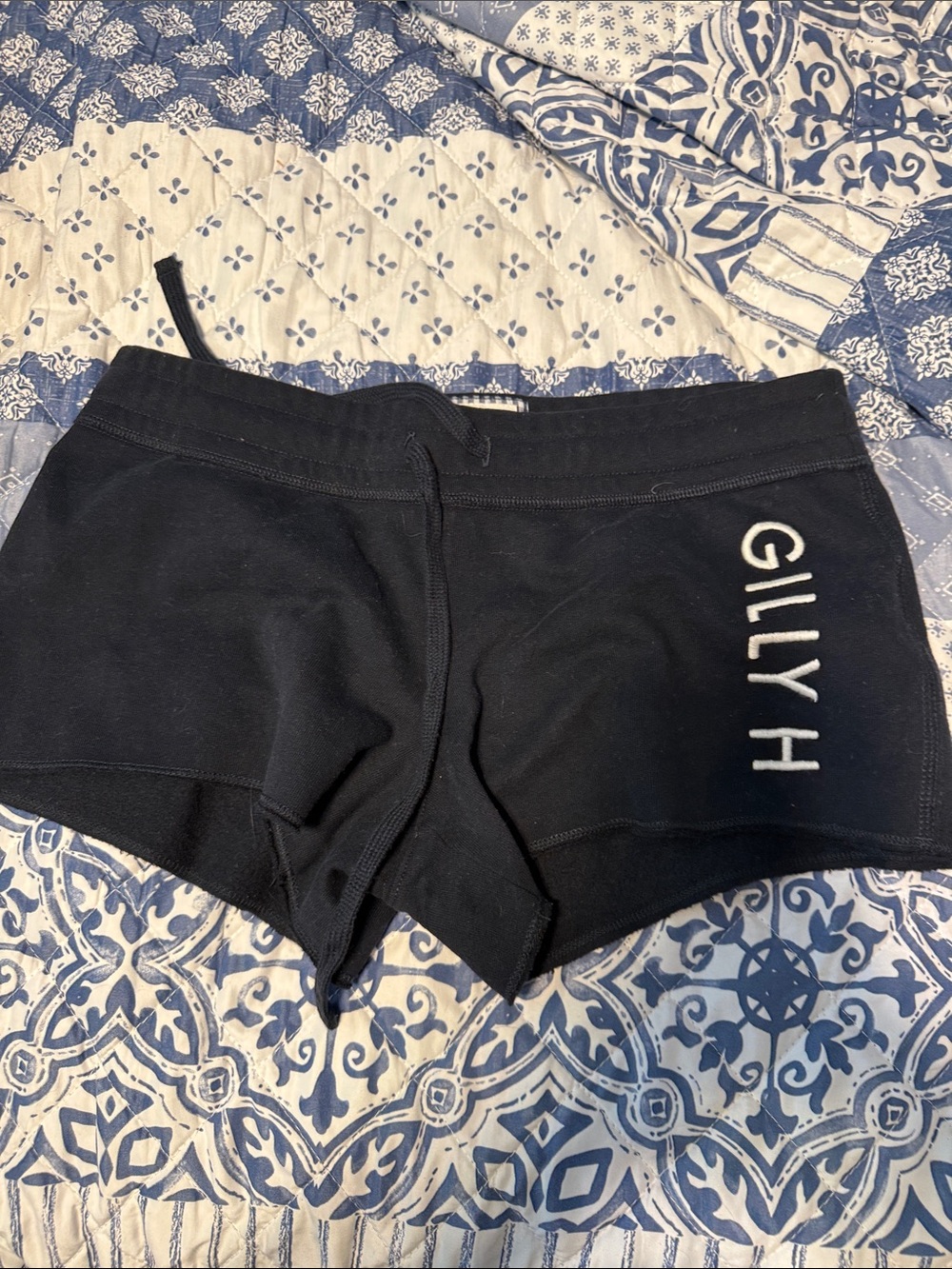 Gilly Hicks Navy Logo Cotton Lounge Shorts